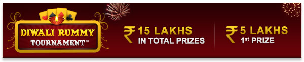 5th Annual Diwali Rummy Tournament| Rs 15 Lakhs in total prizes| Rs 5 Lakhs in First prize